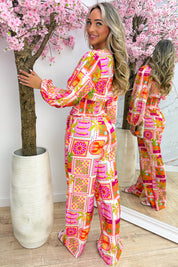 Vacation mood cropped topje - Fuchsia