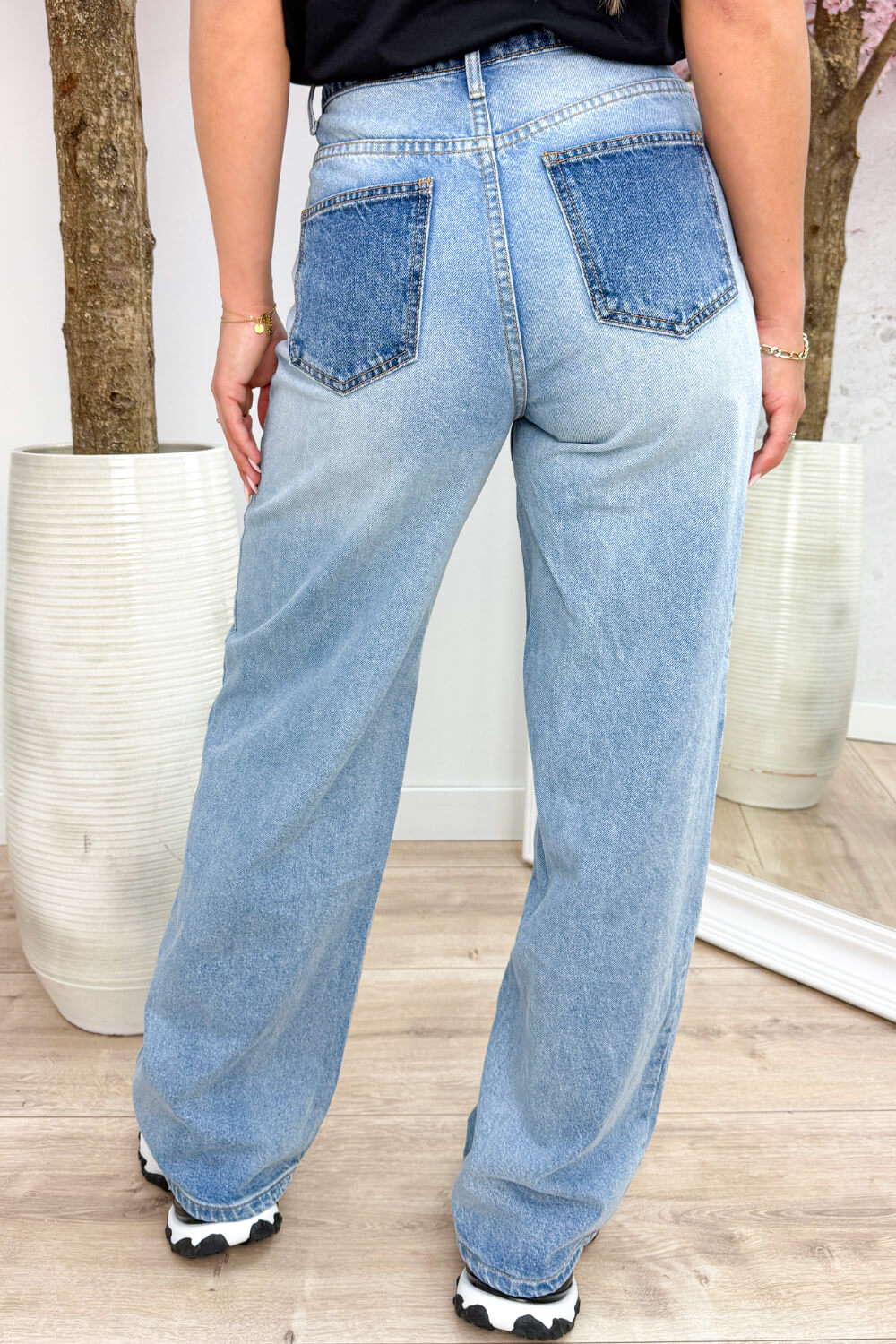 Crossed straight leg jeans - Sky blue