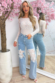 Romantic lace topje - Wit
