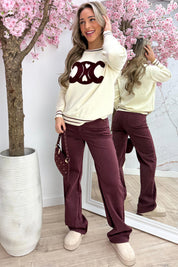 Teddy inspired trui - Bordeaux