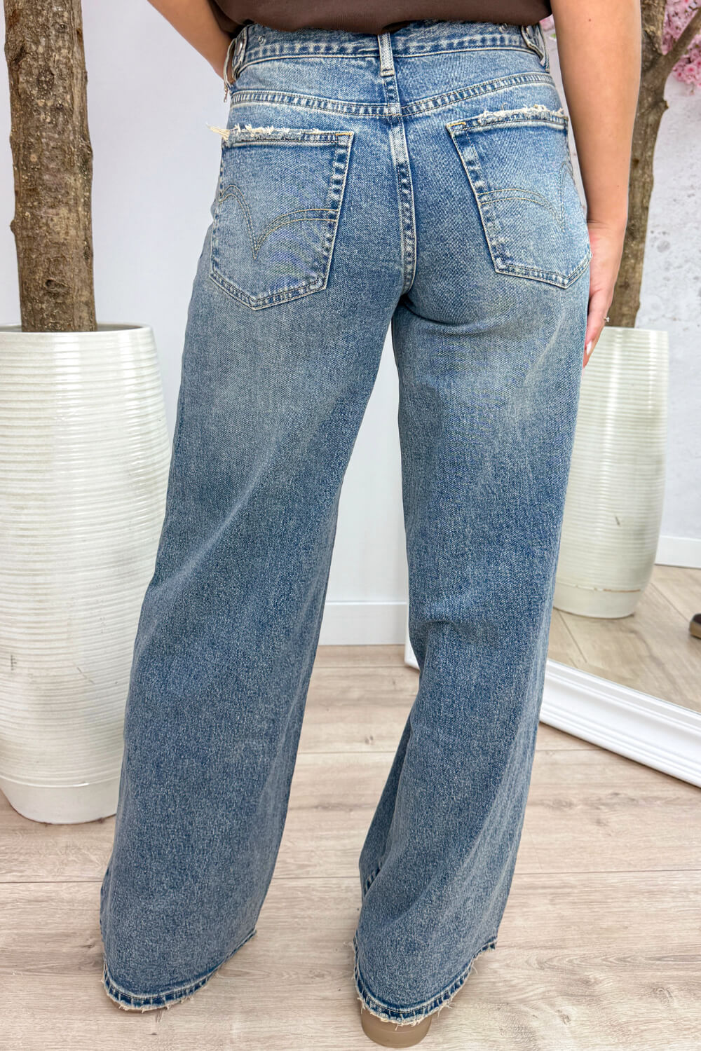 Adjustable wide leg jeans 2.0 (Queen Hearts) - Jeans blue