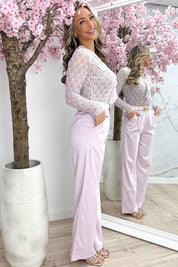 Ruffle lace topje - Lila