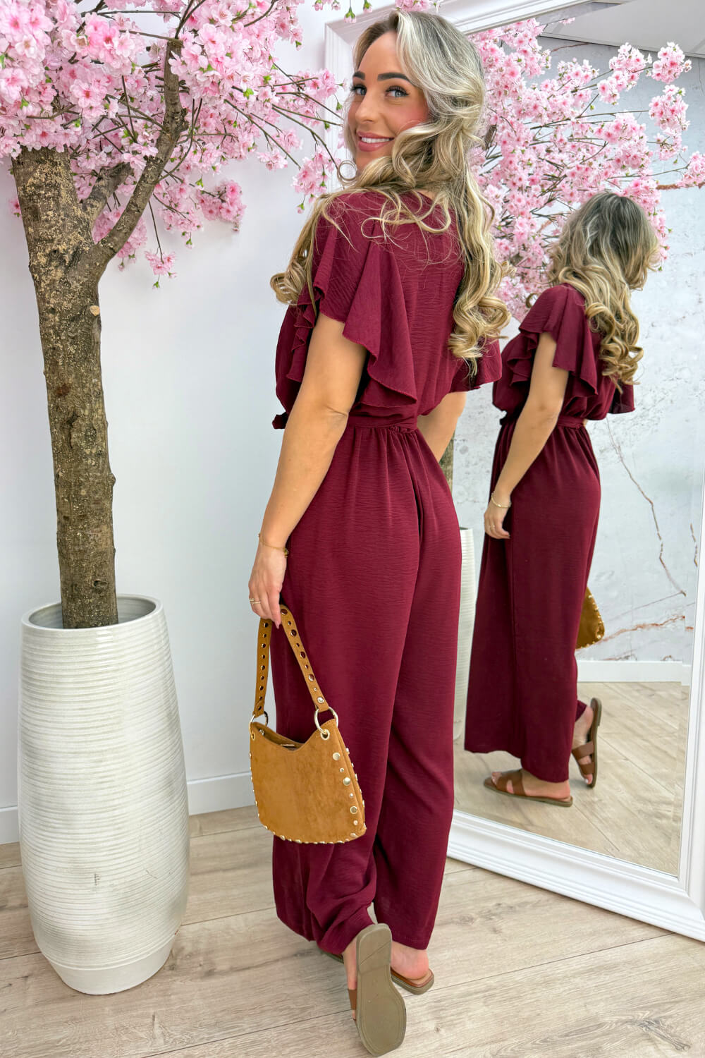 Rio ruffle jumpsuit - Bordeaux