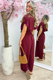 Rio ruffle jumpsuit - Bordeaux