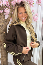 Yours to keep stripe bomber - Geel