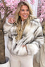 So fluffy in stripes coat - Beige