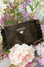 Amour ruffle suede make-up bag - Bruin