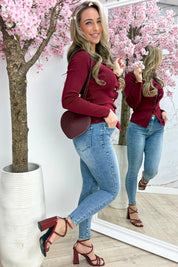 Exclusive draped topje - Bordeaux