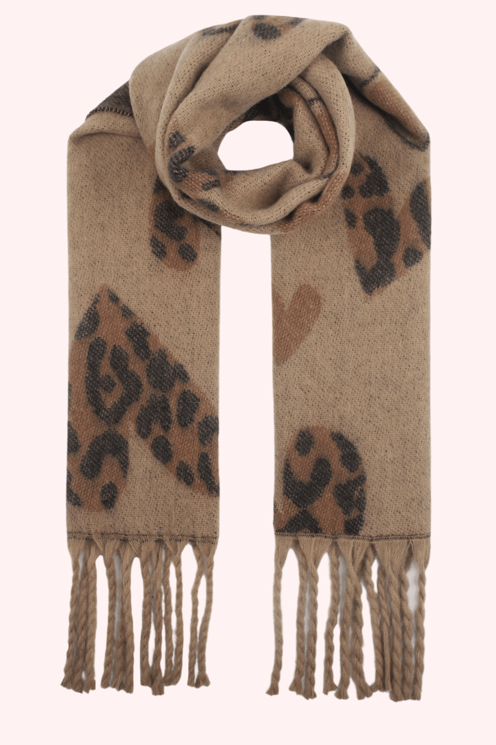 Leopard lover sjaal - Taupe