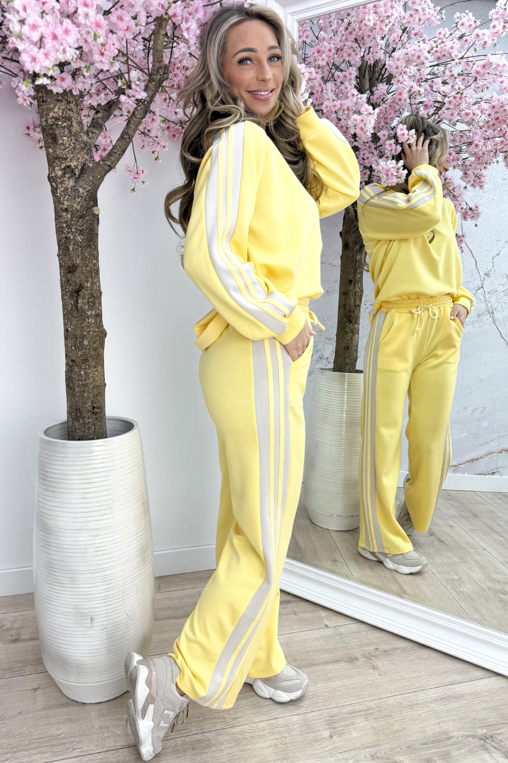 Stripe supreme co-ord - Lt. Geel