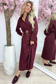 Golden detail maxi dress - Bordeaux