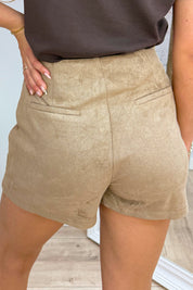 Nueva falda-pantalón favorita de ante - Beige