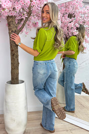 Basic knot blouse - Olijf