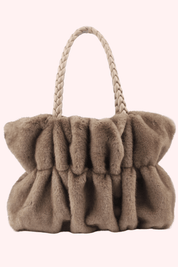Braided fluffy bag - Taupe