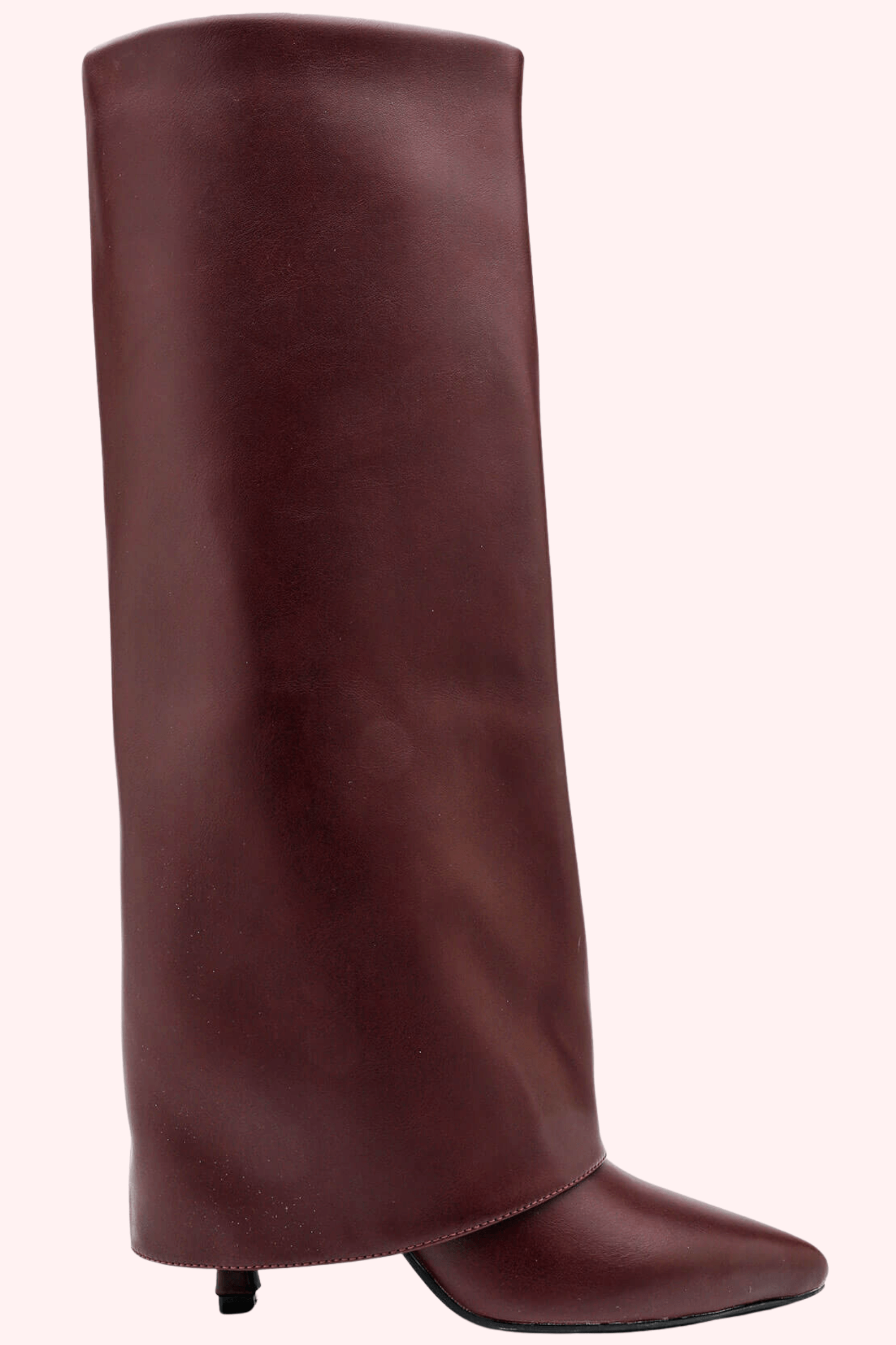 Leather look overlap heels - Bordeaux