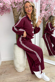 Hooked on you comfy co-ord - Bordeaux