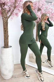 Ribbed comfy co-ord - Army