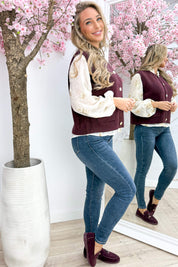 Favorite ribbed gilet - Bordeaux