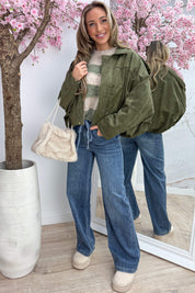 Autumn feelings suede look bomber - Army