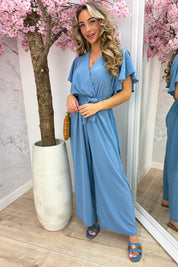 Rio ruffle jumpsuit - Jeans blue