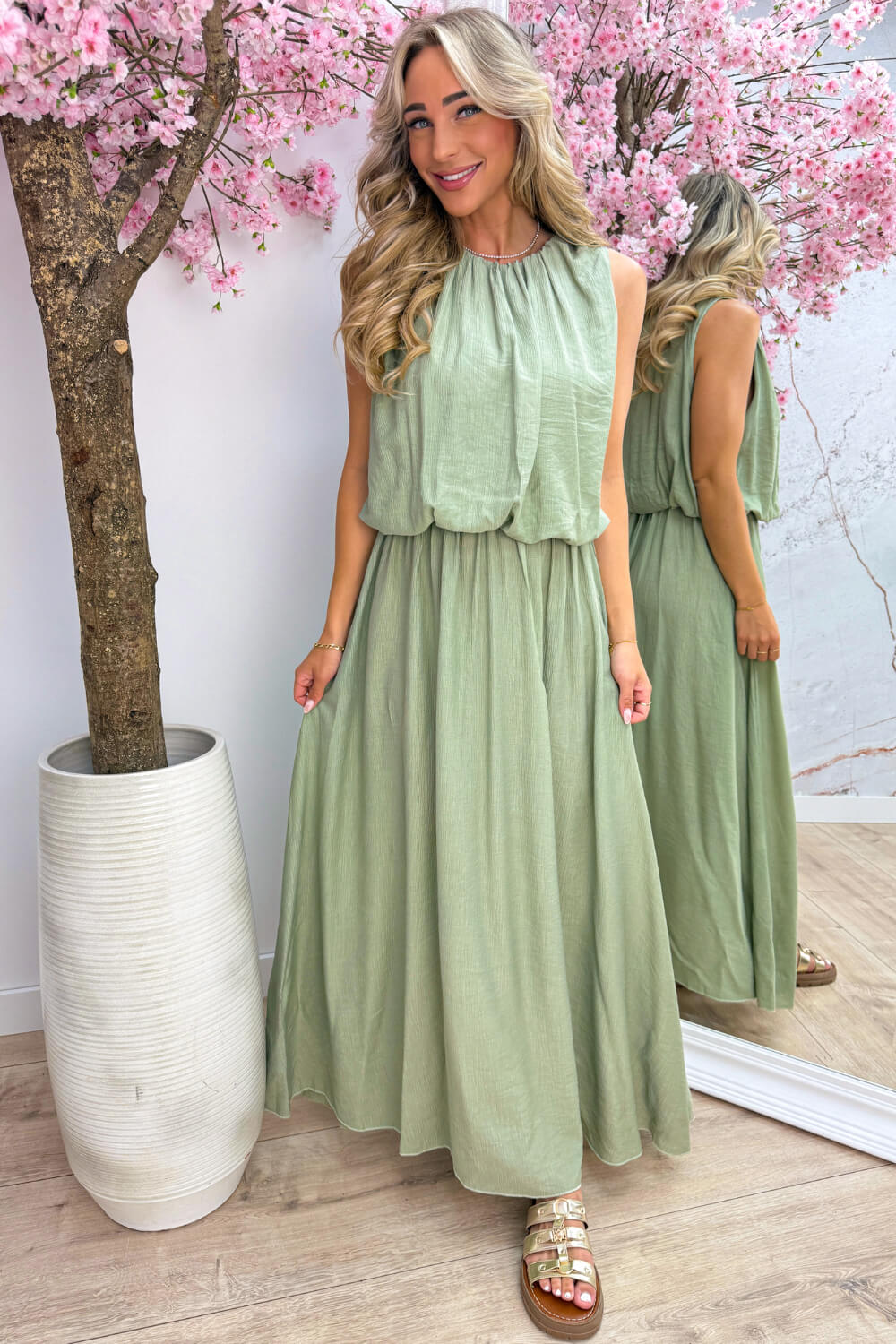 Alicante maxi dress - Olijf