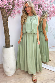 Alicante maxi dress - Olijf