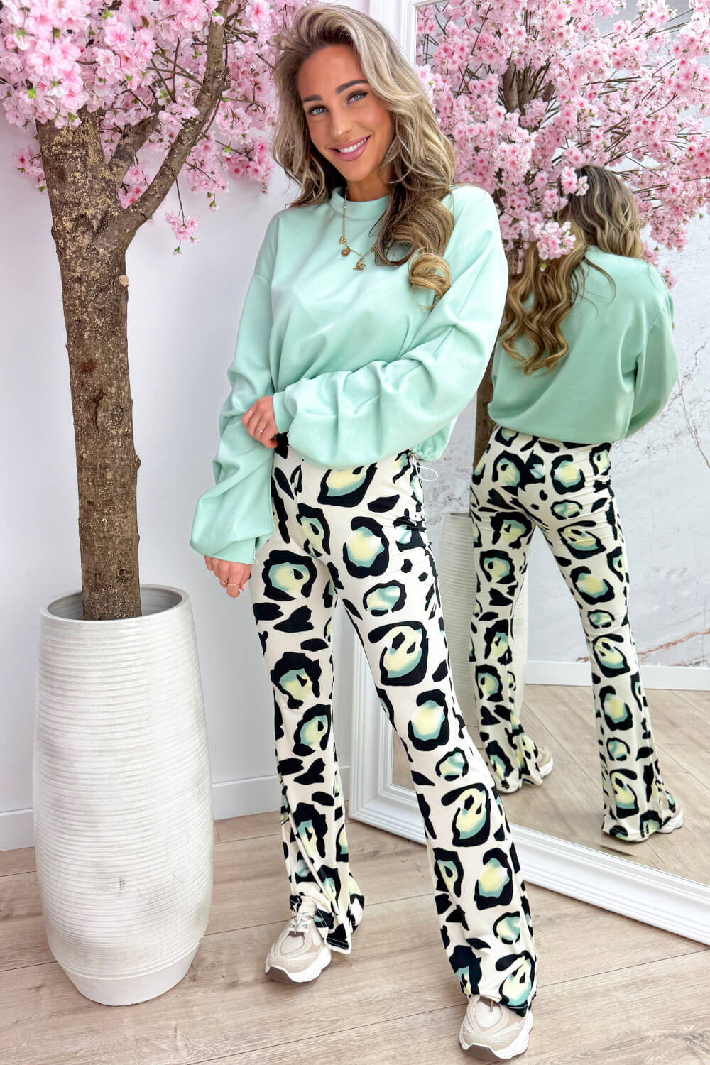 Basic draped sweater - Mint