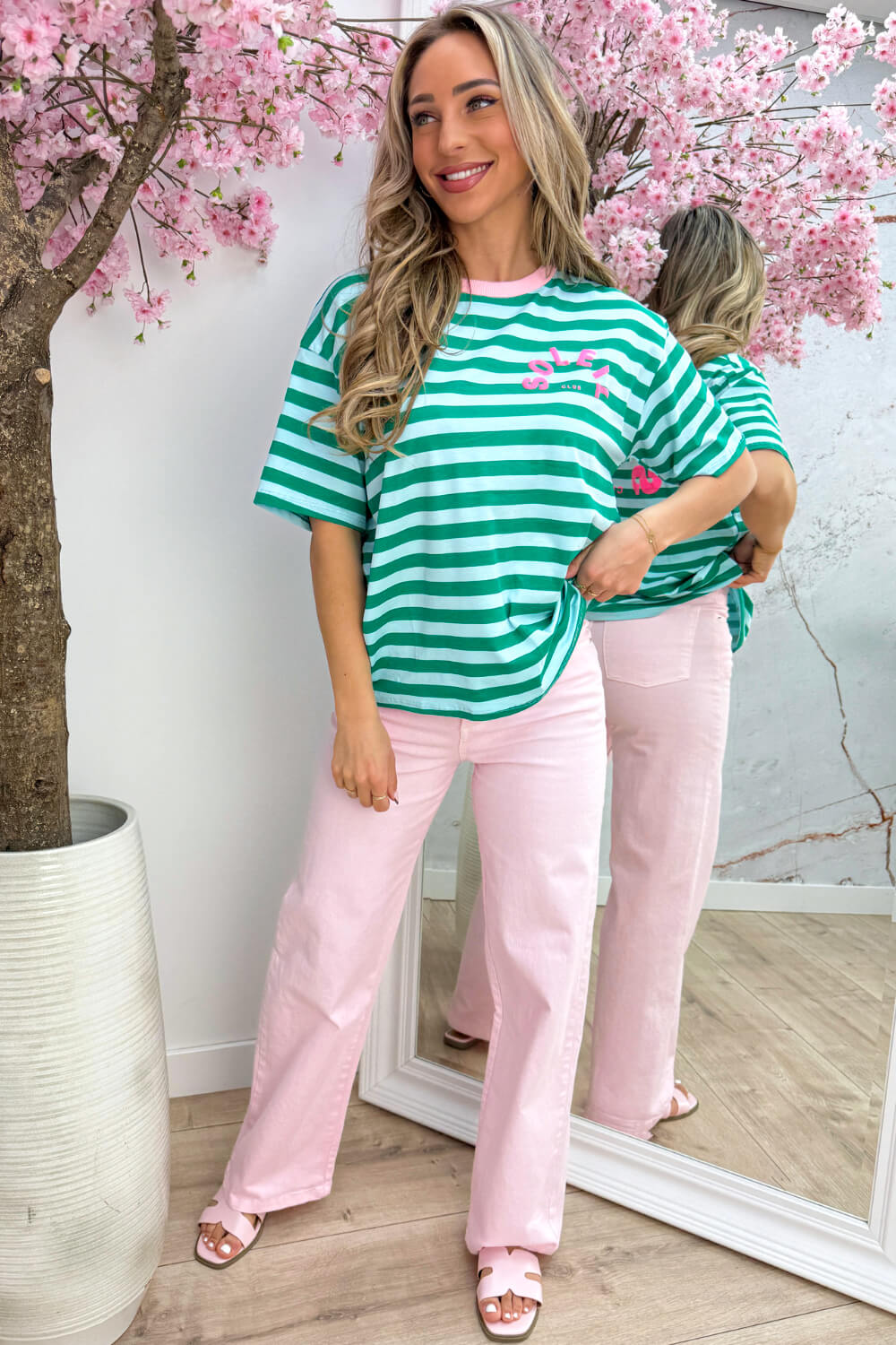 Soleil club stripe T-shirt - Mint