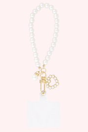 Loving pearl phone cord - Wit