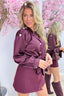 Tied up in luxury blouse - Bordeaux