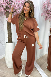 Perfect embleem comfy co-ord long - Cognac
