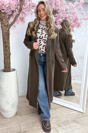 Soft and simple vilt trenchcoat - Bruin