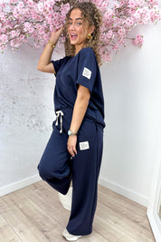Perfect embleem comfy co-ord long - Navy