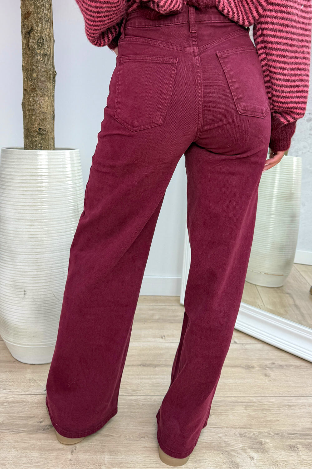 Timeless wide leg jeans - Bordeaux