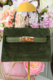 Suede inspired bag (Echt leer!) - Army