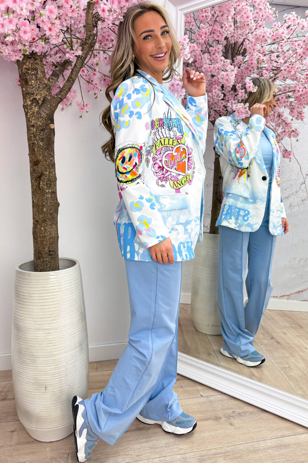Rockstar smiley blazer - Sky blue