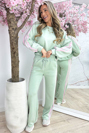 Stripe supreme co-ord - Dk. mint