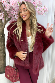 Pelzige Jacke 9411 - Bordeaux