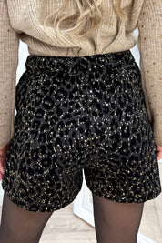 Glamorous leopard short - Zwart