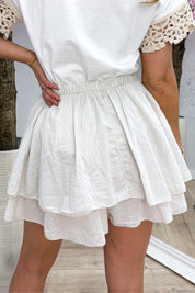 Flirty layered skort - Beige