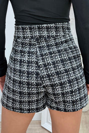 Lurex tweed skort - Zwart