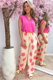 Basic lace topje - Fuchsia