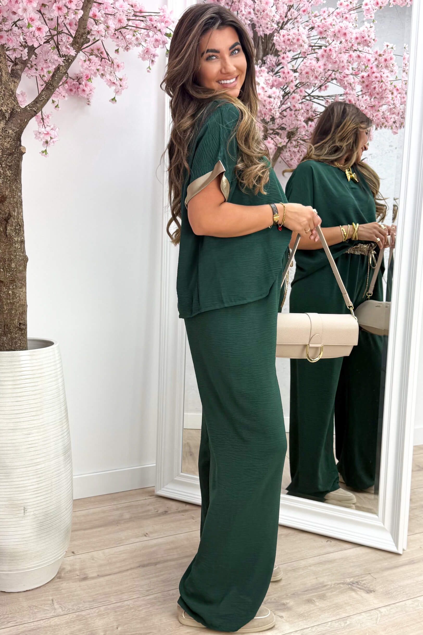 Golden girl co-ord - Dk. groen