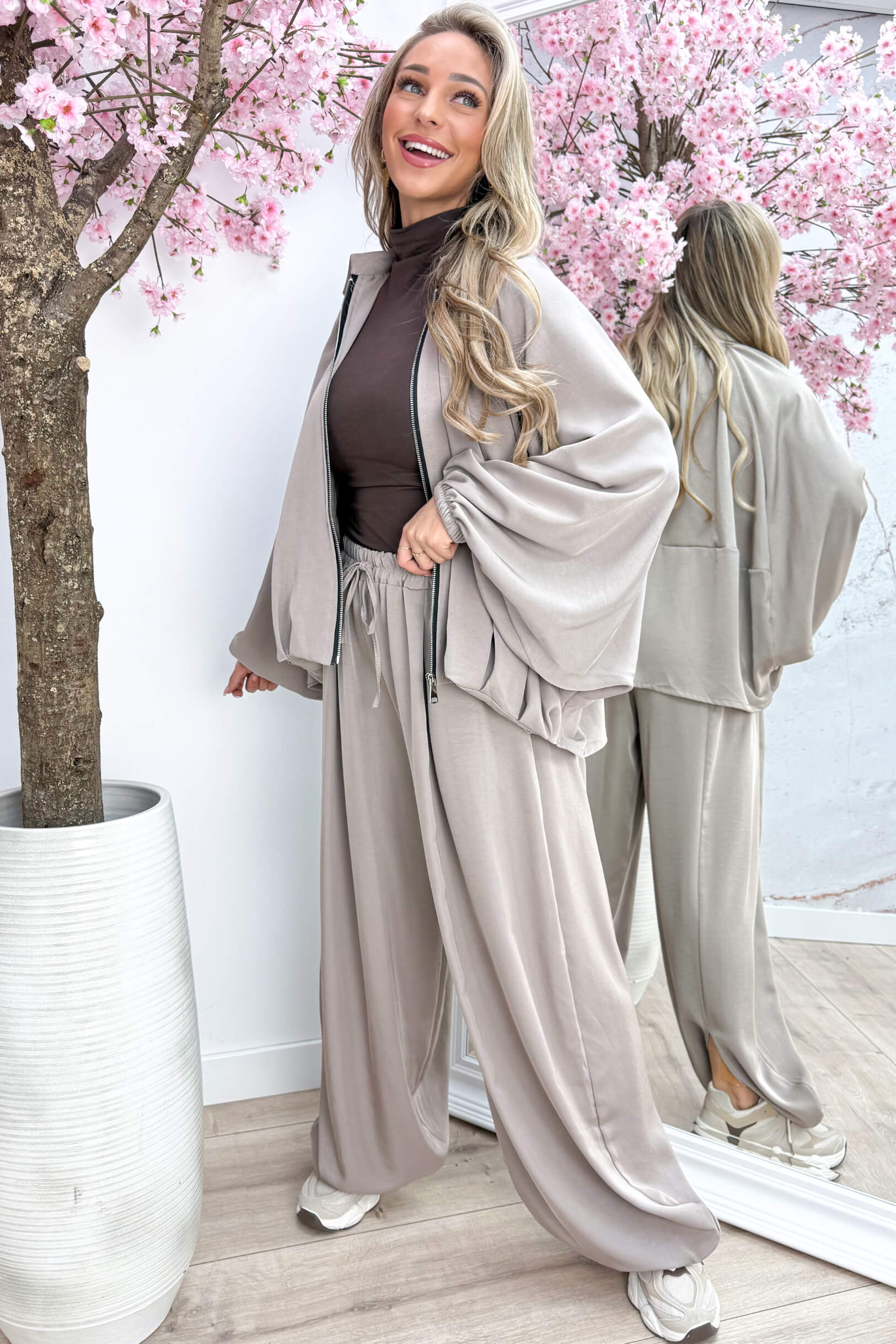Balloon co-ord - Lt. taupe