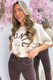 Iconic club puff topje - Beige