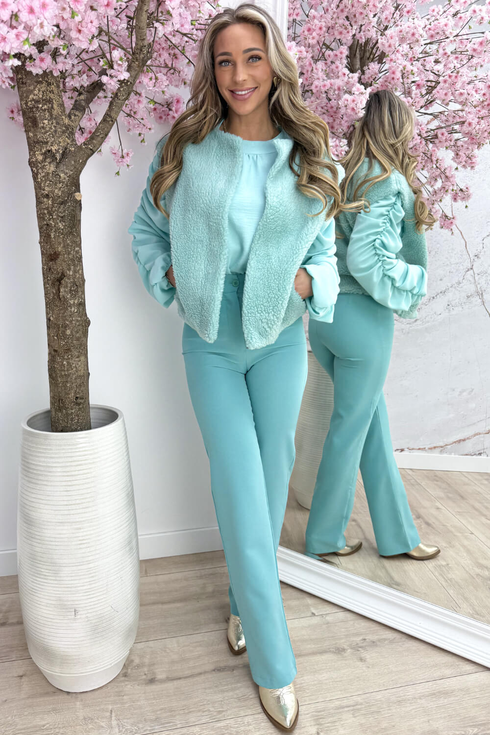 Teddy lover gilet - Mint