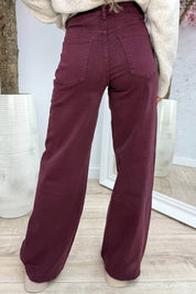 Wide leg jeans RD9091-7 - Bordeaux