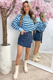 Diamond denim short - Jeans blue