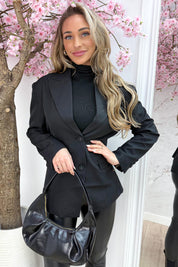 Favorite fit belted blazer - Zwart