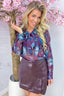 Barok bow topje - Berry purple
